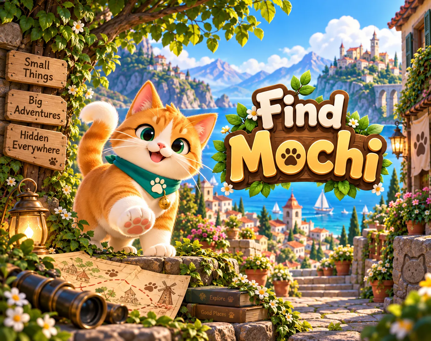 Mochi the cat hiding in a busy, moving crowd